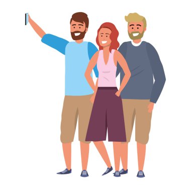 Milenyum çeşitliliğindeki grup selfie çekiyor