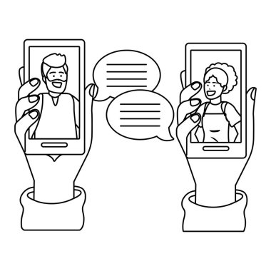 Akıllı telefon teknoloji siyah ve beyaz tutan eller