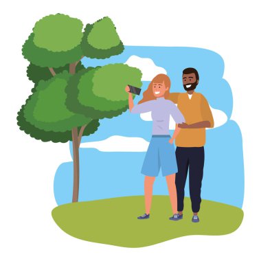 Bin yıllık çift tarih selfie sıçrama çerçevesi