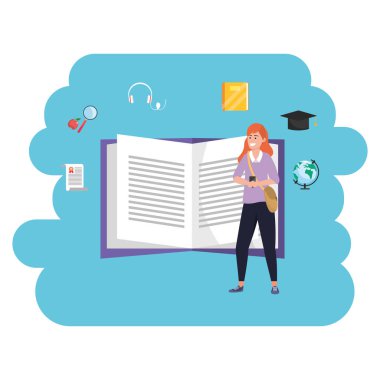 Online eğitim bin yıllık öğrenci açık kitap