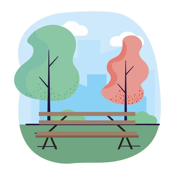 Деревянная рамка для скамейки — стоковый вектор