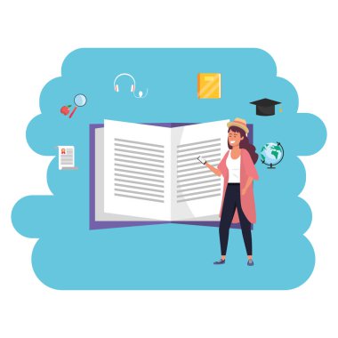 Online eğitim bin yıllık öğrenci açık kitap