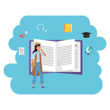 Online eğitim bin yıllık öğrenci açık kitap