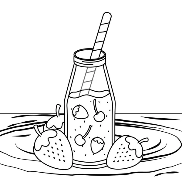 美味的健康餐卡通 — 图库矢量图片
