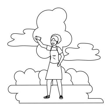 Bin yıllık kişi şık kıyafet arka plan siyah beyaz