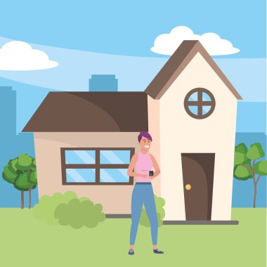 Akıllı telefon tarama ev arka plan kullanarak Milenyum