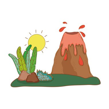 volkan tarih öncesi manzara sahnesi