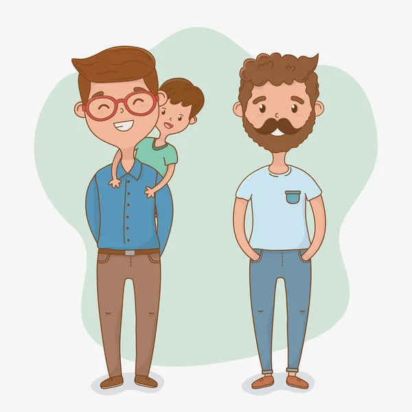 Fathers and son characters card — Stock Vector