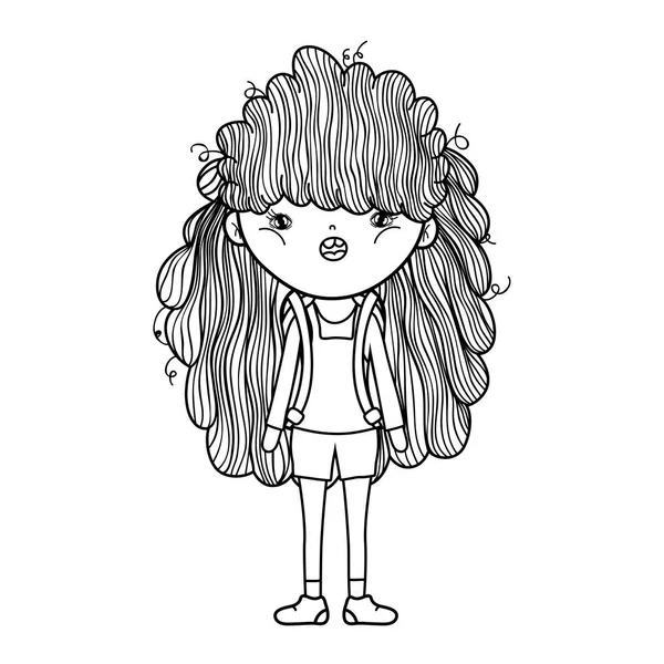 Petite fille personnage mignon — Image vectorielle