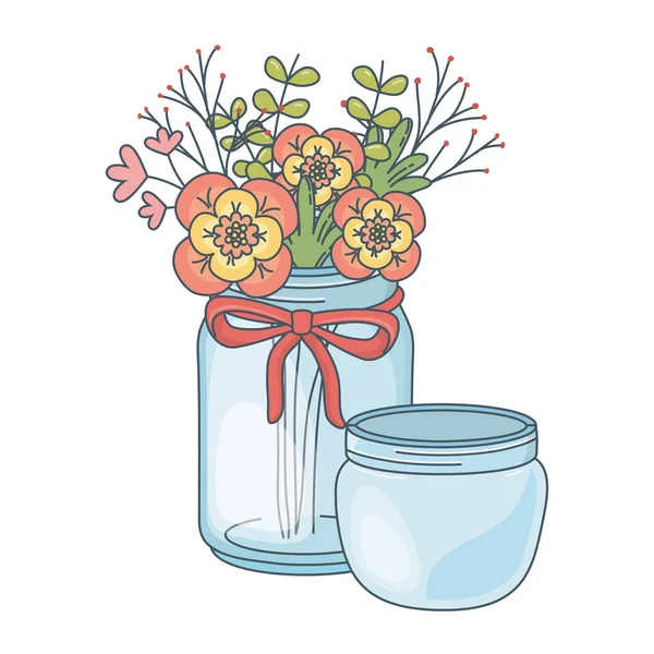 Bloemen natuur bloemen cartoon — Stockvector