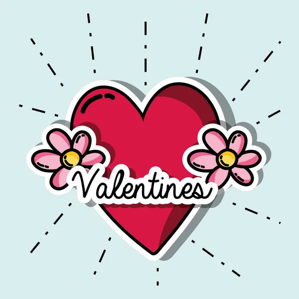 Día de San Valentín símbolo de parches de amor icono — Vector de stock
