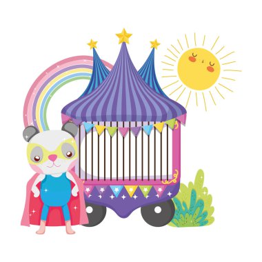 katman ve kiosk ile sevimli sirk kedi