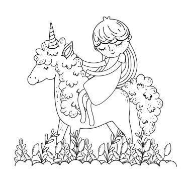 manzara Prenses ile güzel küçük Unicorn