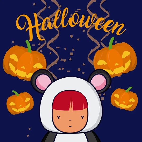 Dibujos animados de Halloween y niños — Archivo Imágenes Vectoriales