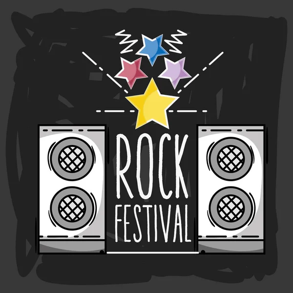 Festival de rock concierto evento de música — Vector de stock
