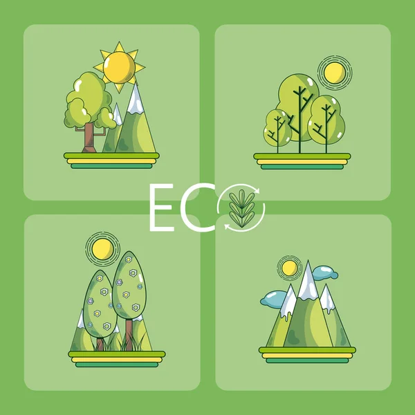 Set of eco icons and symbols — Stock Vector