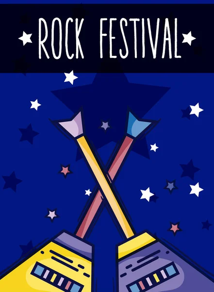 Rockový festival kreslených — Stockový vektor