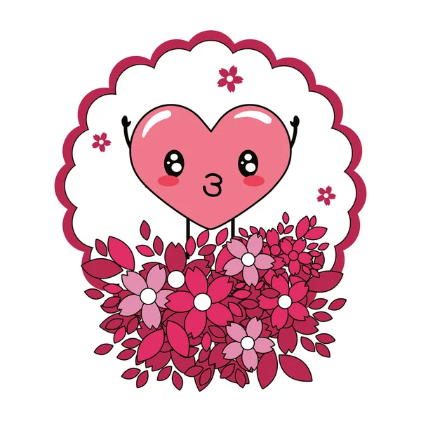 Love heart cartoon — Stock Vector