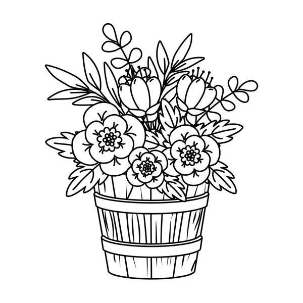 Blommig natur blommor tecknad — Stock vektor