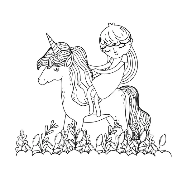 manzara Prenses ile güzel küçük Unicorn