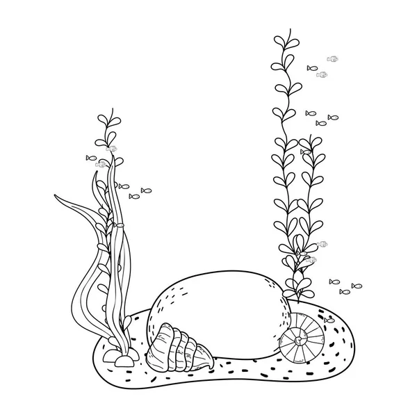 Seaweed underwater nature icon — Stock Vector