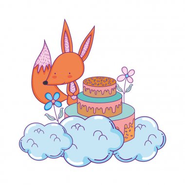 tatlı kek ile şirin ve küçük tilki