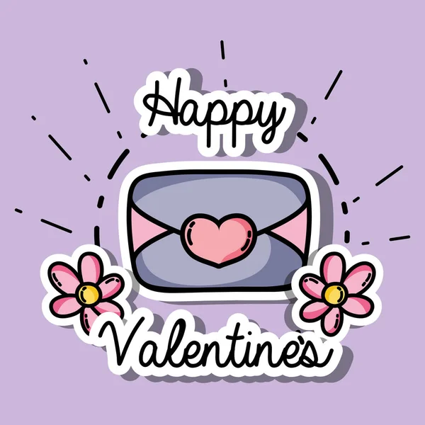 Día de San Valentín símbolo de parches de amor icono — Vector de stock