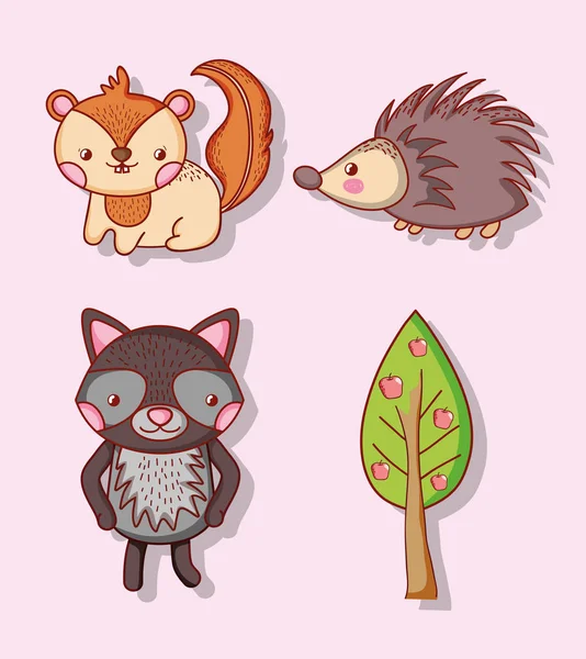 Cute animals doodle cartoons