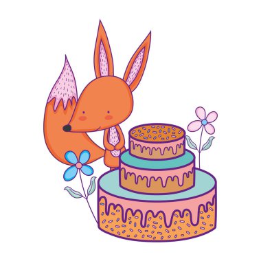 tatlı kek ile şirin ve küçük tilki