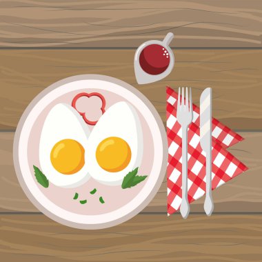 lezzetli lezzetli breakfast çizgi film