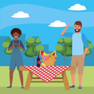 Bin yıllık çift tarih piknik arka plan