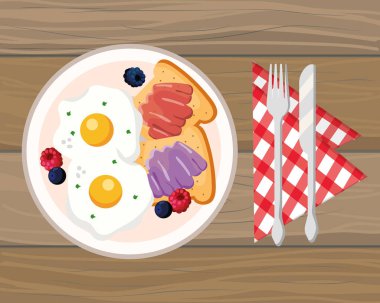 lezzetli lezzetli breakfast çizgi film