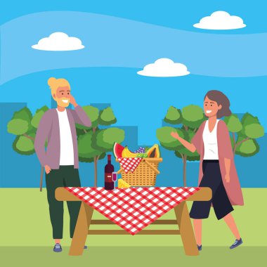 Bin yıllık çift tarih piknik arka plan