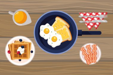 lezzetli lezzetli breakfast çizgi film