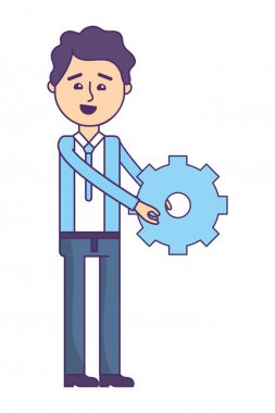 İşadamı çalışma çizgi film