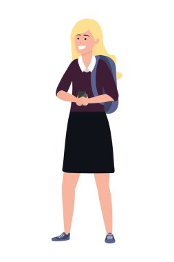 İzole akıllı telefon kullanan milenyum öğrencisi