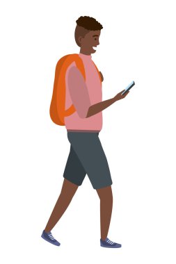 İzole akıllı telefon kullanan milenyum öğrencisi