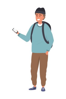 İzole akıllı telefon kullanan milenyum öğrencisi