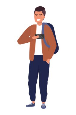 İzole akıllı telefon kullanan milenyum öğrencisi