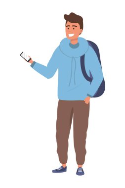 İzole akıllı telefon kullanan milenyum öğrencisi