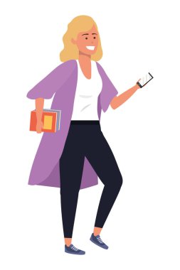 İzole akıllı telefon kullanan milenyum öğrencisi