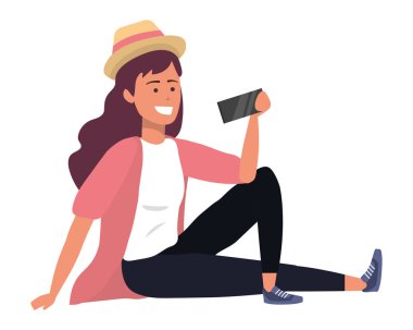 Bin yıllık öğrenci izole akıllı telefonda tarama oturuyor