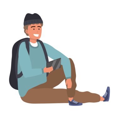 Bin yıllık öğrenci izole akıllı telefonda tarama oturuyor