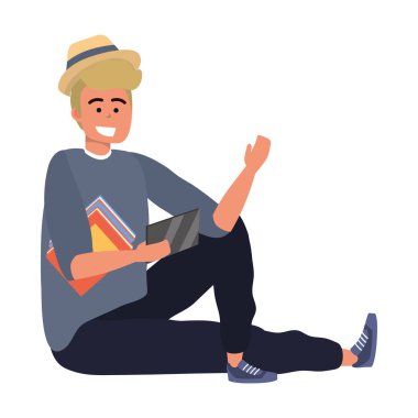 Bin yıllık öğrenci izole akıllı telefonda tarama oturuyor