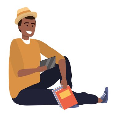 Bin yıllık öğrenci izole akıllı telefonda tarama oturuyor