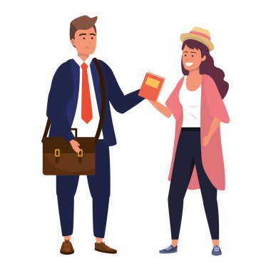 Bin yıllık öğrenci çift gülümsüyor