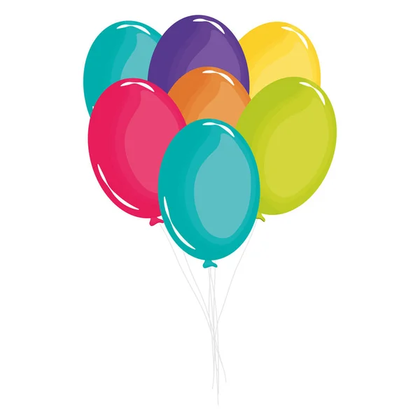 Festa balões hélio flutuante — Vetor de Stock