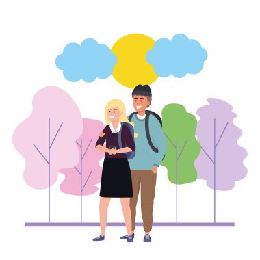 Millenial çift tarih doğa arka plan