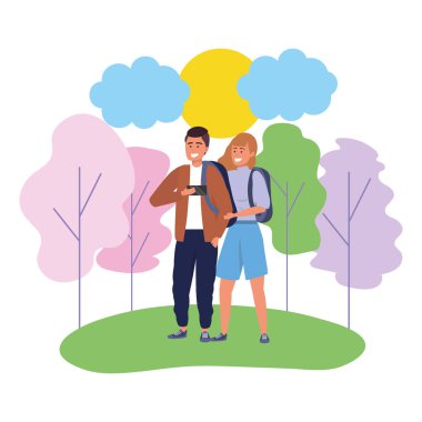 Millenial çift tarih doğa arka plan