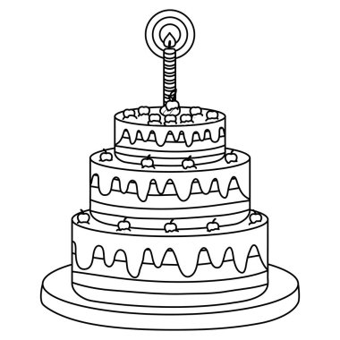 bir mum ile lezzetli tatlı pasta